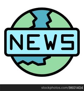 News international icon outline vector. Media studio. Video interview color flat. News international icon vector flat