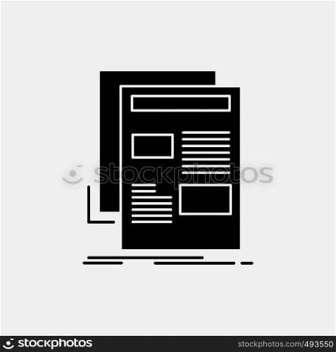 news, newsletter, newspaper, media, paper Glyph Icon. Vector isolated illustration. Vector EPS10 Abstract Template background