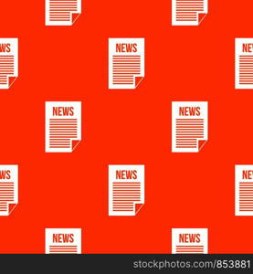 News newspaper pattern repeat seamless in orange color for any design. Vector geometric illustration. News newspaper pattern seamless