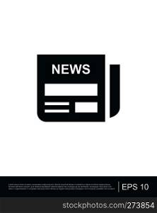 News paper breaking news icon template