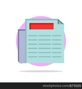 News, Paper, Document Abstract Circle Background Flat color Icon