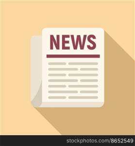 News paper icon flat vector. Web page. Press media. News paper icon flat vector. Web page