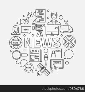 News round linear vector image