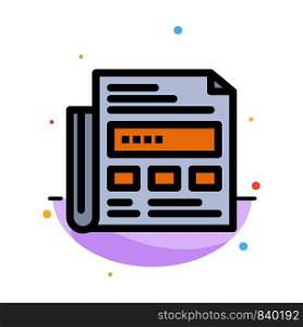 Newspaper, Ad, Paper, Headline Abstract Flat Color Icon Template