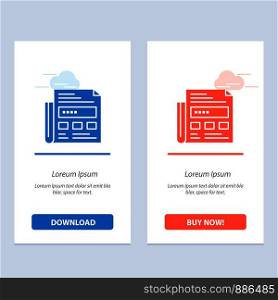 Newspaper, Ad, Paper, Headline Blue and Red Download and Buy Now web Widget Card Template