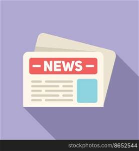 Newspaper article icon flat vector. News paper. Daily story. Newspaper article icon flat vector. News paper