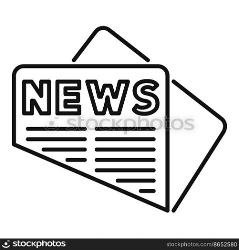 Newspaper article icon outline vector. News paper. Daily story. Newspaper article icon outline vector. News paper
