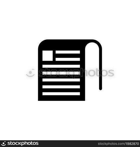 Newspaper. Flat Vector Icon. Simple black symbol on white background. Newspaper Flat Vector Icon