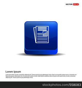 Newspaper Icon - 3d Blue Button.
