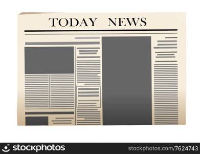 Newspaper icon isolated on white background for media design