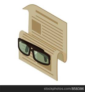 Newspaper icon. Isometric illustration of newspaper vector icon for web. Newspaper icon, isometric 3d style