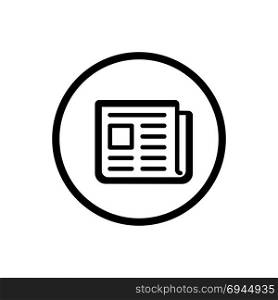 Newspaper line icon in a circle and a white background. Vector illustration