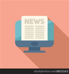 Newspaper media icon flat vector. News paper. Headline article. Newspaper media icon flat vector. News paper