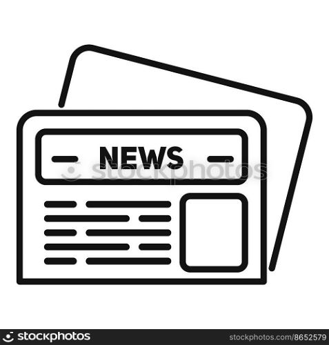 Newspaper media icon outline vector. News paper. Headline article. Newspaper media icon outline vector. News paper