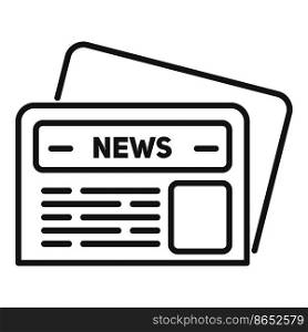 Newspaper media icon outline vector. News paper. Headline article. Newspaper media icon outline vector. News paper