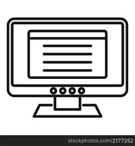 Newspaper monitor icon outline vector. Computer pc. Screen desktop. Newspaper monitor icon outline vector. Computer pc