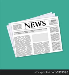 newspaper news icon. Vector illustration in flat style. newspaper news icon