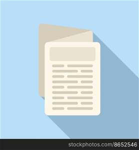 Newspaper page icon flat vector. Web press. Media article. Newspaper page icon flat vector. Web press