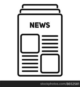 Newspaper press icon outline vector. Daily story. Media article. Newspaper press icon outline vector. Daily story