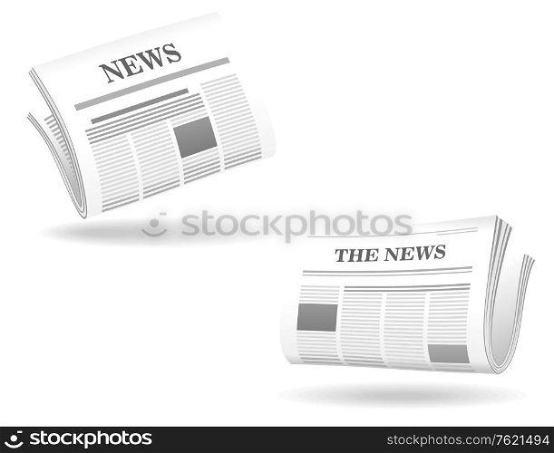 Newspaper realistic icons for web and internet design