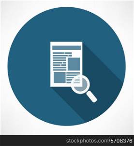 newspaper searching icon. Flat modern style vector illustration
