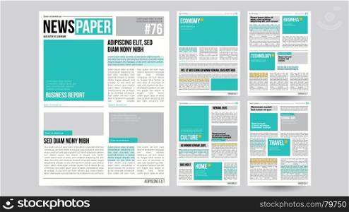 Newspaper Template Vector. Financial Articles, Business Information. Opening Editable Headlines Text Articles. Realistic Isolated Illustration. Newspaper Design Template Vector. Images, Articles, Business Information. Opening Editable Headlines Text Articles. Realistic Isolated Illustration