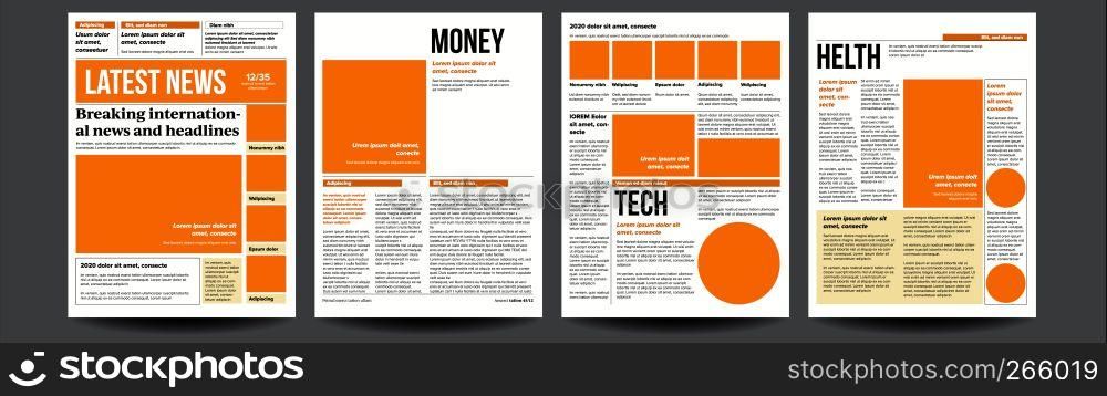 Newspaper Vector. Magazine Mockup Template. News Paper Tabloid Page Article. Breaking. Illustration. Newspaper Vector. Blank Daily Newspaper. Headline News. Reportage Information. Illustration
