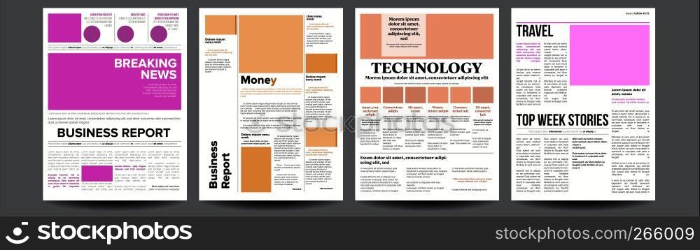 Newspaper Vector. Realistic Pages Template. News Page Layout. Columns And Photos. Illustration. Newspaper Vector. Magazine Mockup Template. News Paper Tabloid Page Article. Breaking. Illustration