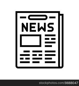 newspaper with news articles line icon vector. newspaper with news articles sign. isolated contour symbol black illustration. newspaper with news articles line icon vector illustration