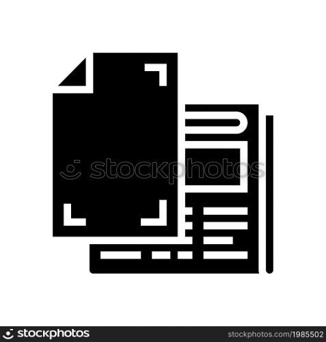 newsprint paper newspaper glyph icon vector. newsprint paper newspaper sign. isolated contour symbol black illustration. newsprint paper newspaper glyph icon vector illustration