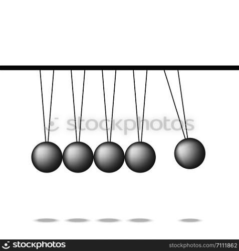 Newton cradle pendulum ball, Leadership work together teamwork, realistic Vector illustration