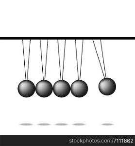 Newton cradle pendulum ball, Leadership work together teamwork, realistic Vector illustration