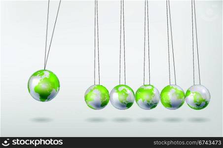 Newton&rsquo;s Cradle with Earth Globes