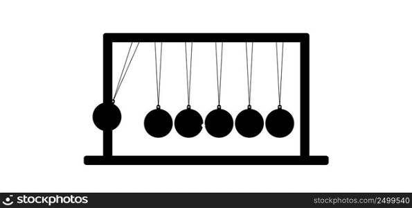 Newton’s cradle, pendulum with swinging spheres or ball. Business, leadership, teamwork or communication concept. Hanging balancing balls of newtons cradle science. Balance, Hypnosis, newtons cradle. 