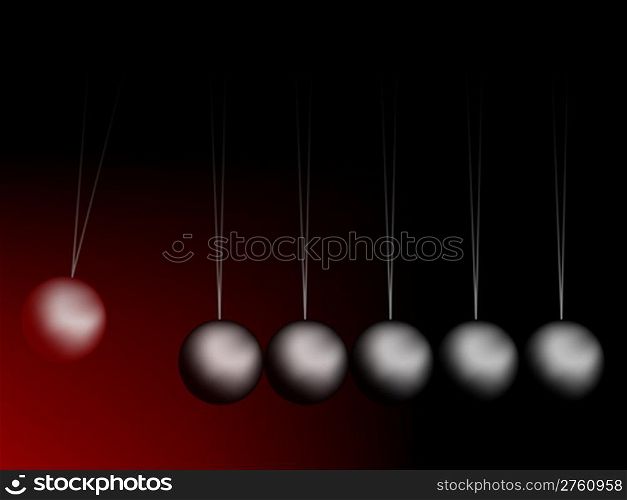 newtons cradle vector, abstract art illustration; image contains transparency and gradient meshes