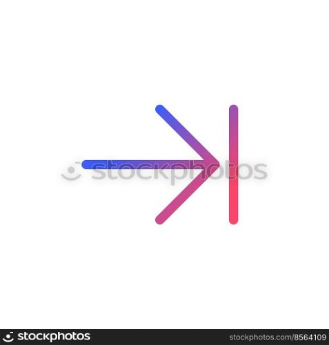 Next step pixel perfect gradient linear ui icon. Web browser. Digital program feature. Move forward. Line color user interface symbol. Modern style pictogram. Vector isolated outline illustration. Next step pixel perfect gradient linear ui icon