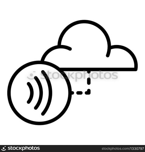 Nfc cloud data icon. Outline nfc cloud data vector icon for web design isolated on white background. Nfc cloud data icon, outline style