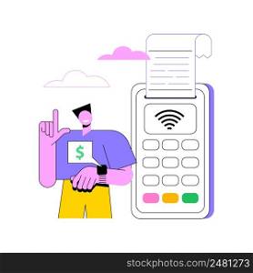 NFC connection abstract concept vector illustration. Bank connection, NFC communication, contactless card payment method, banking technology, financial transaction, paying app abstract metaphor.. NFC connection abstract concept vector illustration.