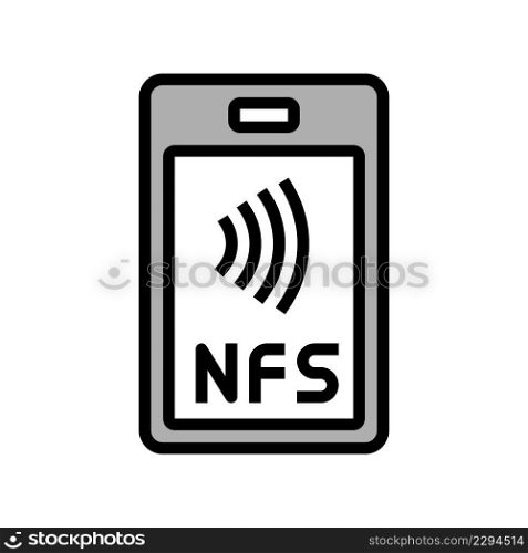 nfc contactless color icon vector. nfc contactless sign. isolated symbol illustration. nfc contactless color icon vector illustration