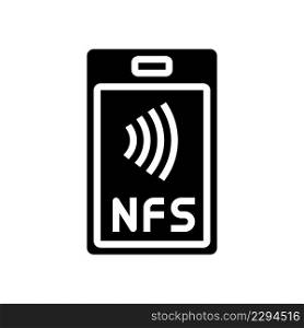 nfc contactless glyph icon vector. nfc contactless sign. isolated contour symbol black illustration. nfc contactless glyph icon vector illustration