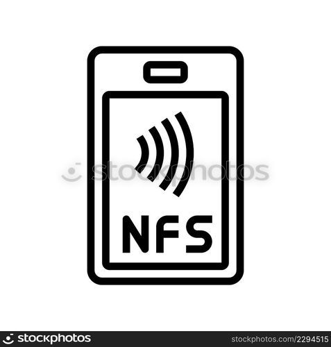 nfc contactless line icon vector. nfc contactless sign. isolated contour symbol black illustration. nfc contactless line icon vector illustration