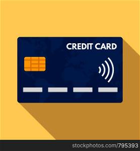 Nfc credit card icon. Flat illustration of nfc credit card vector icon for web design. Nfc credit card icon, flat style