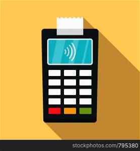 Nfc payment terminal icon. Flat illustration of nfc payment terminal vector icon for web design. Nfc payment terminal icon, flat style