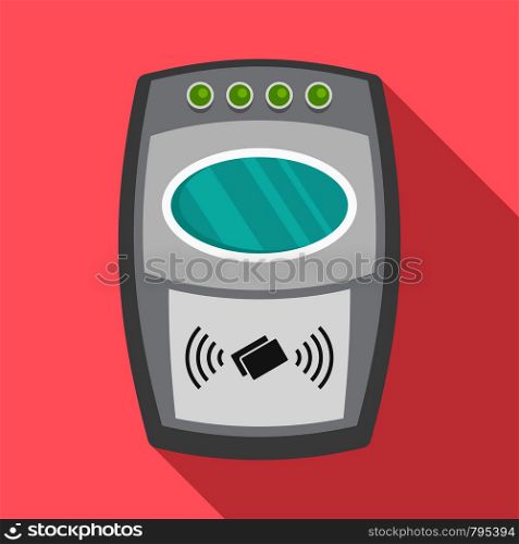 Nfc payment wall device icon. Flat illustration of nfc payment wall device vector icon for web design. Nfc payment wall device icon, flat style