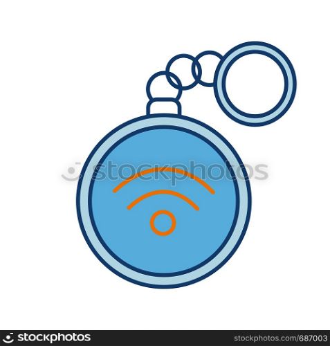 NFC trinket color icon. Near field communication. RFID tag. Contactless technology. Isolated vector illustration. NFC trinket color icon