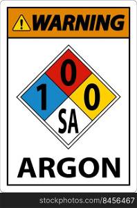 NFPA Warning Argon 1-0-0-SA Sign On White Background