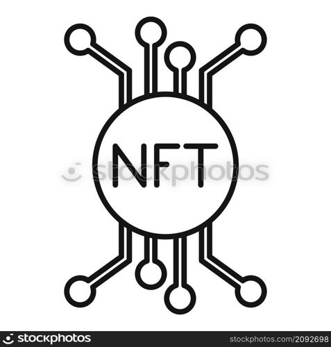 Nft icon outline vector. Token blockchain. Crypto fungible. Nft icon outline vector. Token blockchain