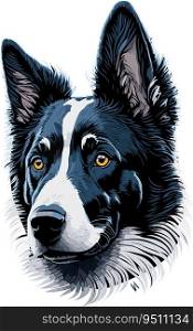 NFT Masterpiece: Centered Isometric Border Collie Art for T-Shirts and Stickers