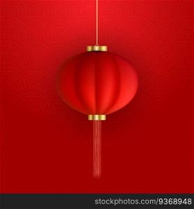 ng Chinese lantern on red background. Design element for Chinese New Year celebration. Realistic 3D red hanging Chinese lantern on red background. Design element for Chinese New Year celebration EPS10