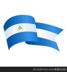 Nicaragua celebration flag icon cartoon vector. National day.. Nicaragua celebration flag icon cartoon vector. National day